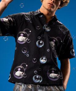 Alternative view of Bubbles Button Up Shirt (Black)