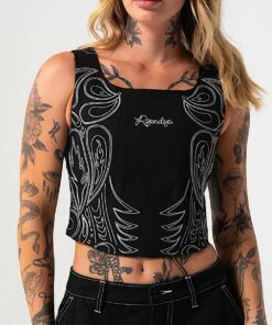 Alternative view of Howdy Corset Top (Black)