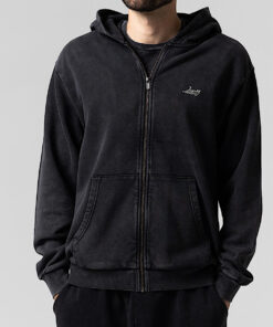 Alternative view of Castanza Zip Up Hoodie (Black Vintage Wash)