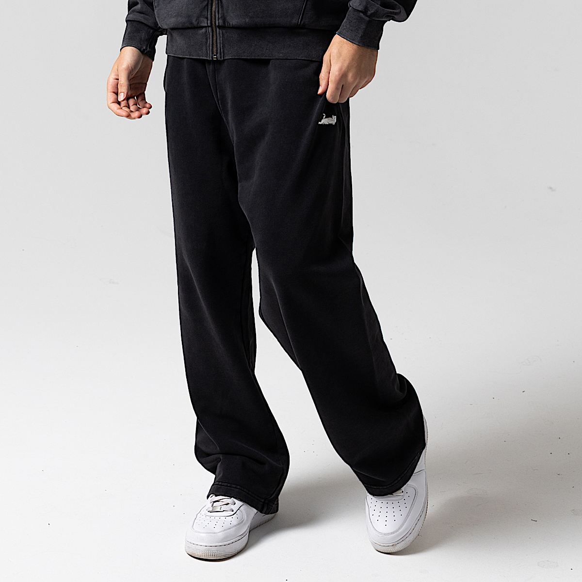 Castanza Straight Leg Sweatpants (Black Vintage Wash) - Image 2