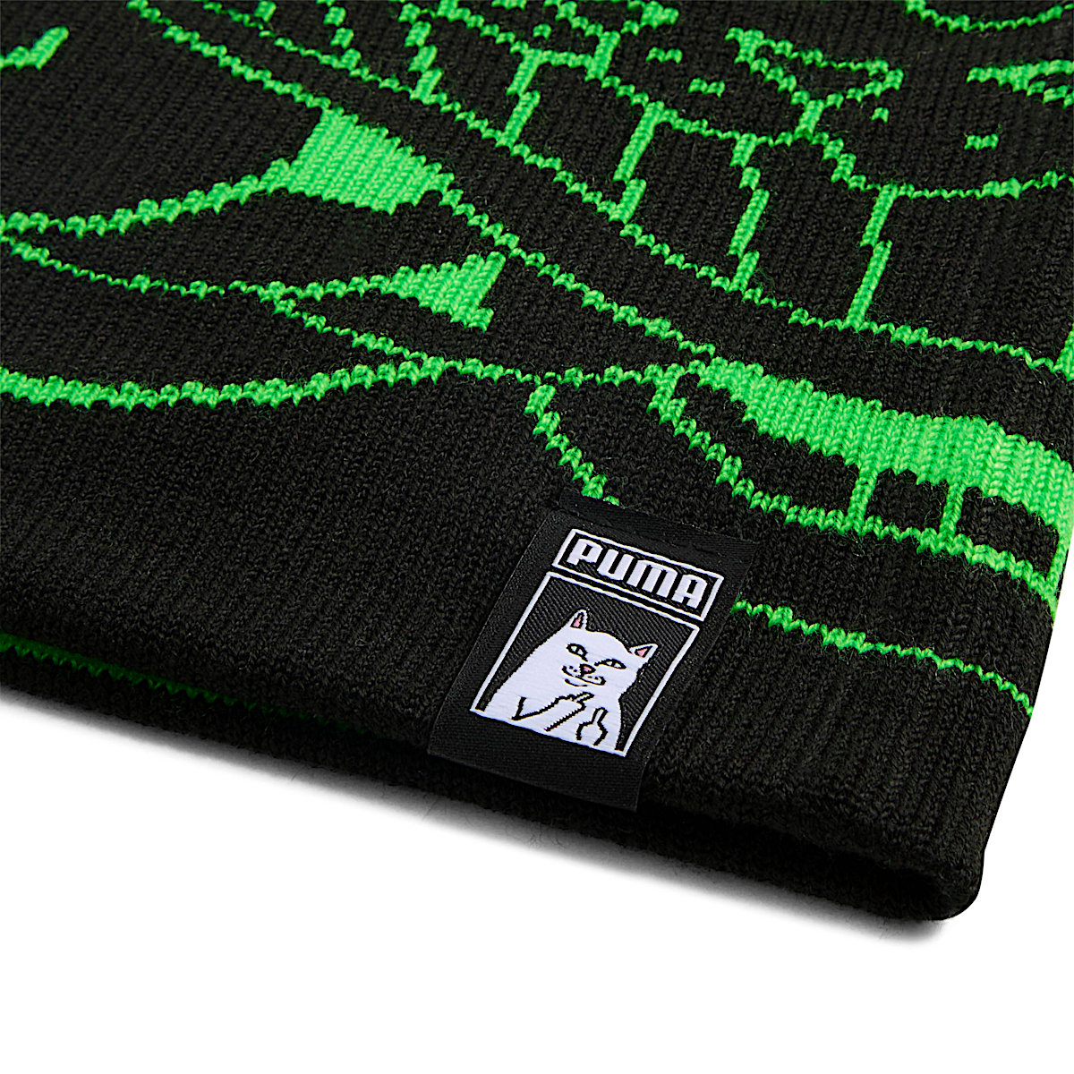 PUMA x RIPNDIP Reversable Skull Beanie (PUMA Black-Fluro Green Pes) - Image 2