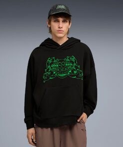 Alternative view of PUMA X RIPNDIP Boxy Graphic Hoodie (Puma Black)