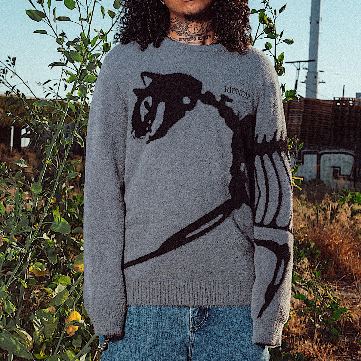 Fossil Mohair Knit Sweater (Charcoal) - Image 2