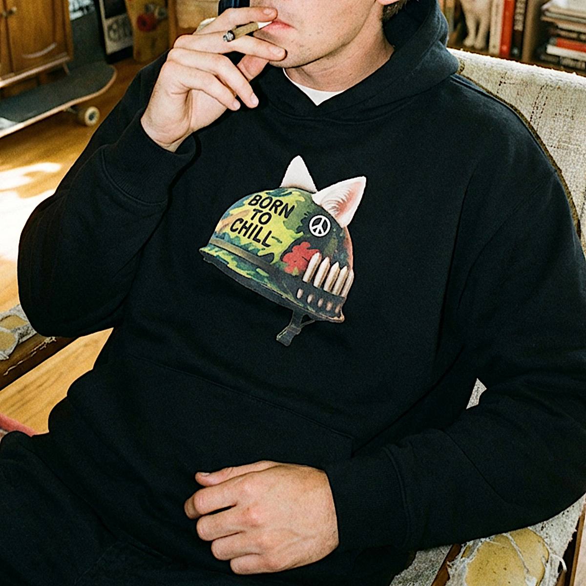 Born To Chill Hoodie (Black) - Image 2