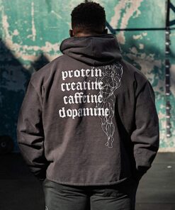 Alternative view of Protein Boxy Cropped 500GSM Hoodie (Gunmetal)