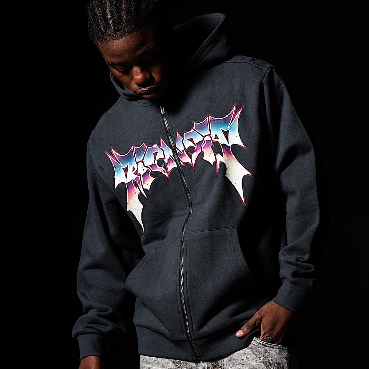 Noid Zip Hoodie (Dark Charcoal) - Image 2