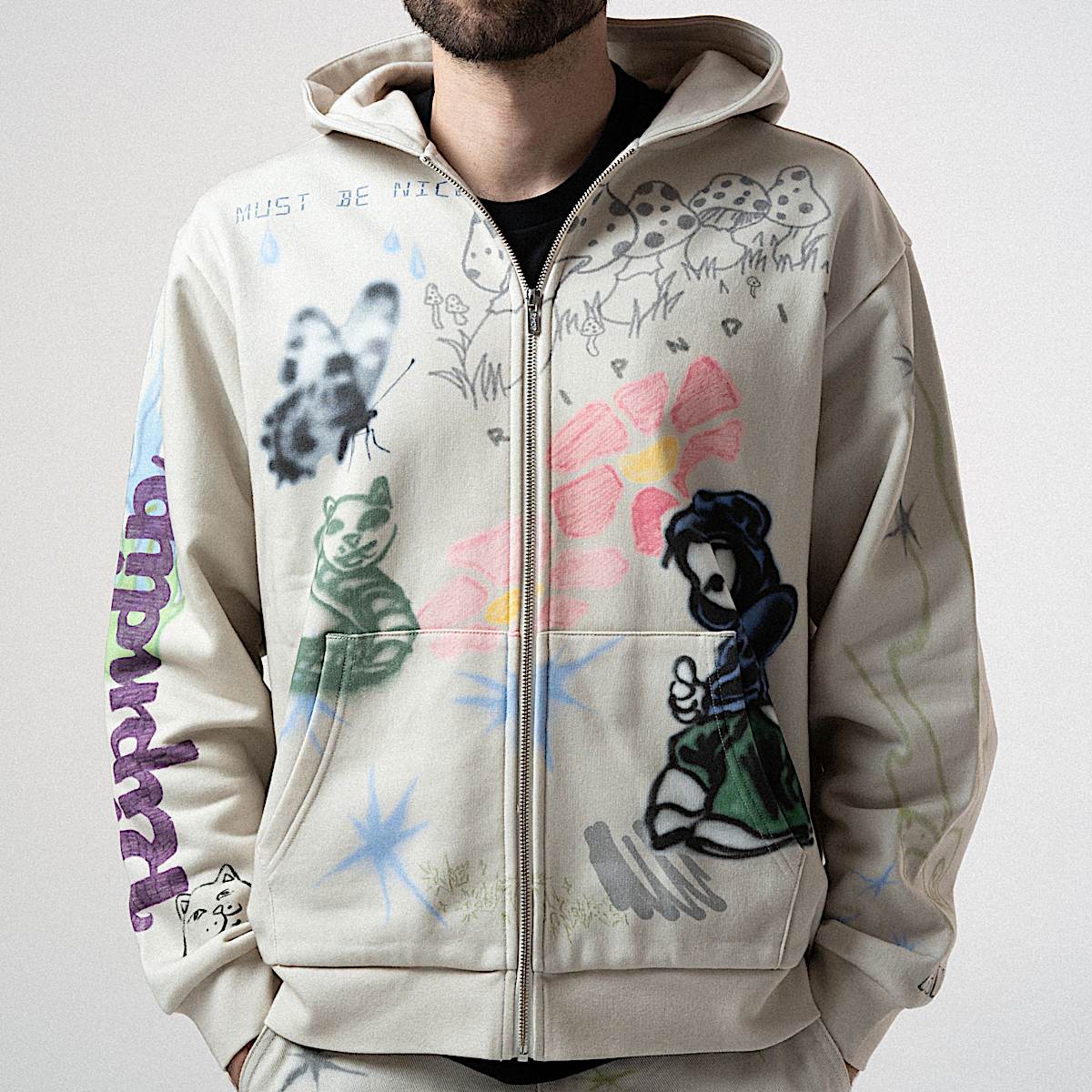Goosebumps Zip Hoodie (Bone) - Image 2