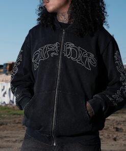 Alternative view of Pretty Flacko Zip Hoodie (Black Vintage Wash)