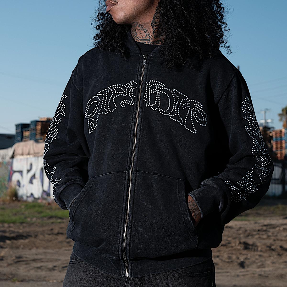 Pretty Flacko Zip Hoodie (Black Vintage Wash) - Image 2