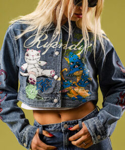 Alternative view of Travis Cropped Denim Jacket (Light Wash)