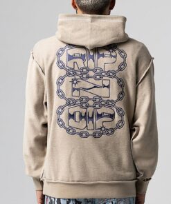 Alternative view of Linked Up Reverse Stitched Hoodie (Khaki)