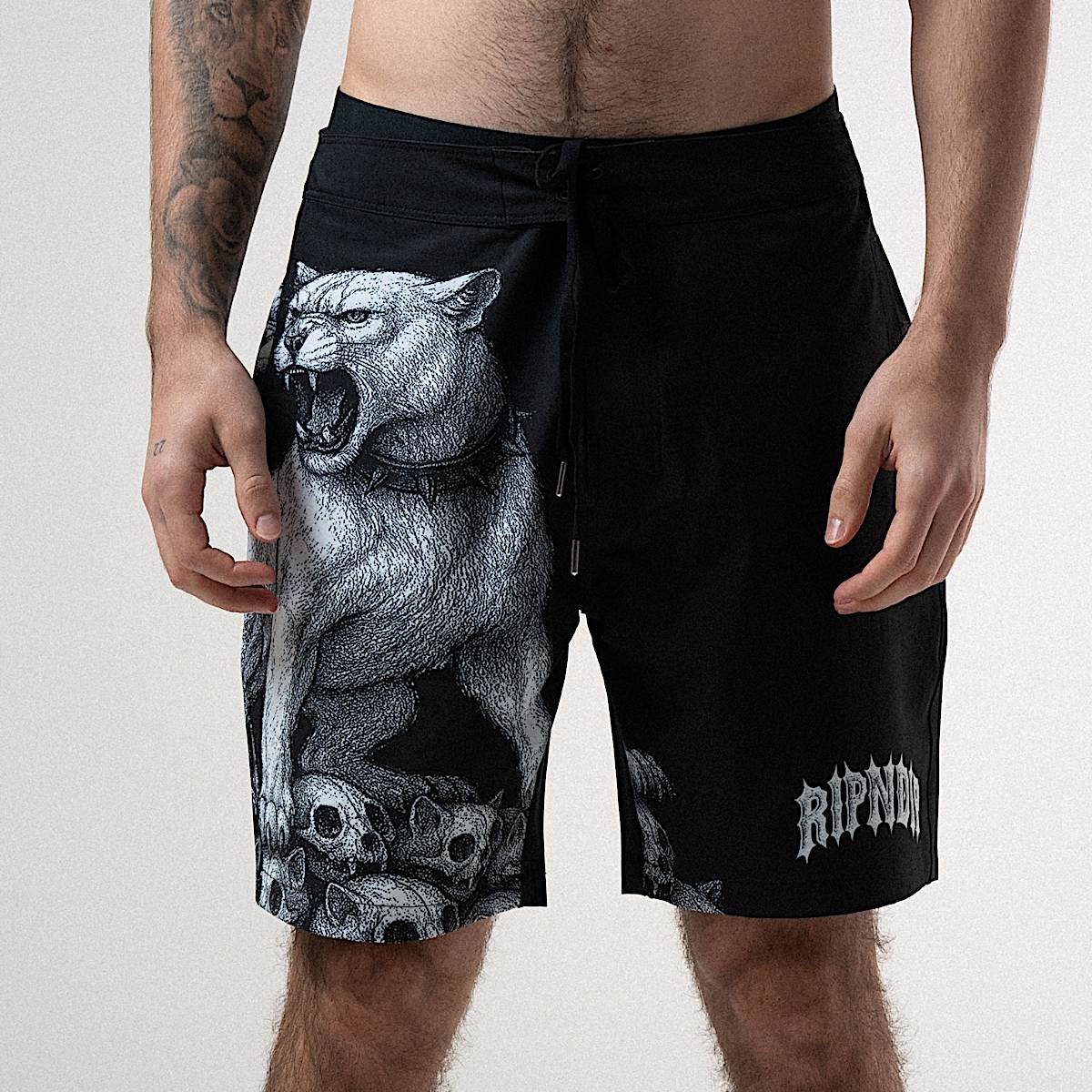Wasteland Swim Shorts (Black) - Image 2