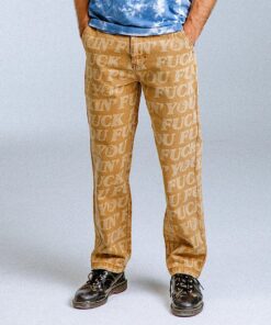 Alternative view of F.U.F.F. Washed Denim Pants (Light Brown Denim)