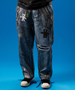 Alternative view of Real Straight Leg Denim Pants (Light Wash)