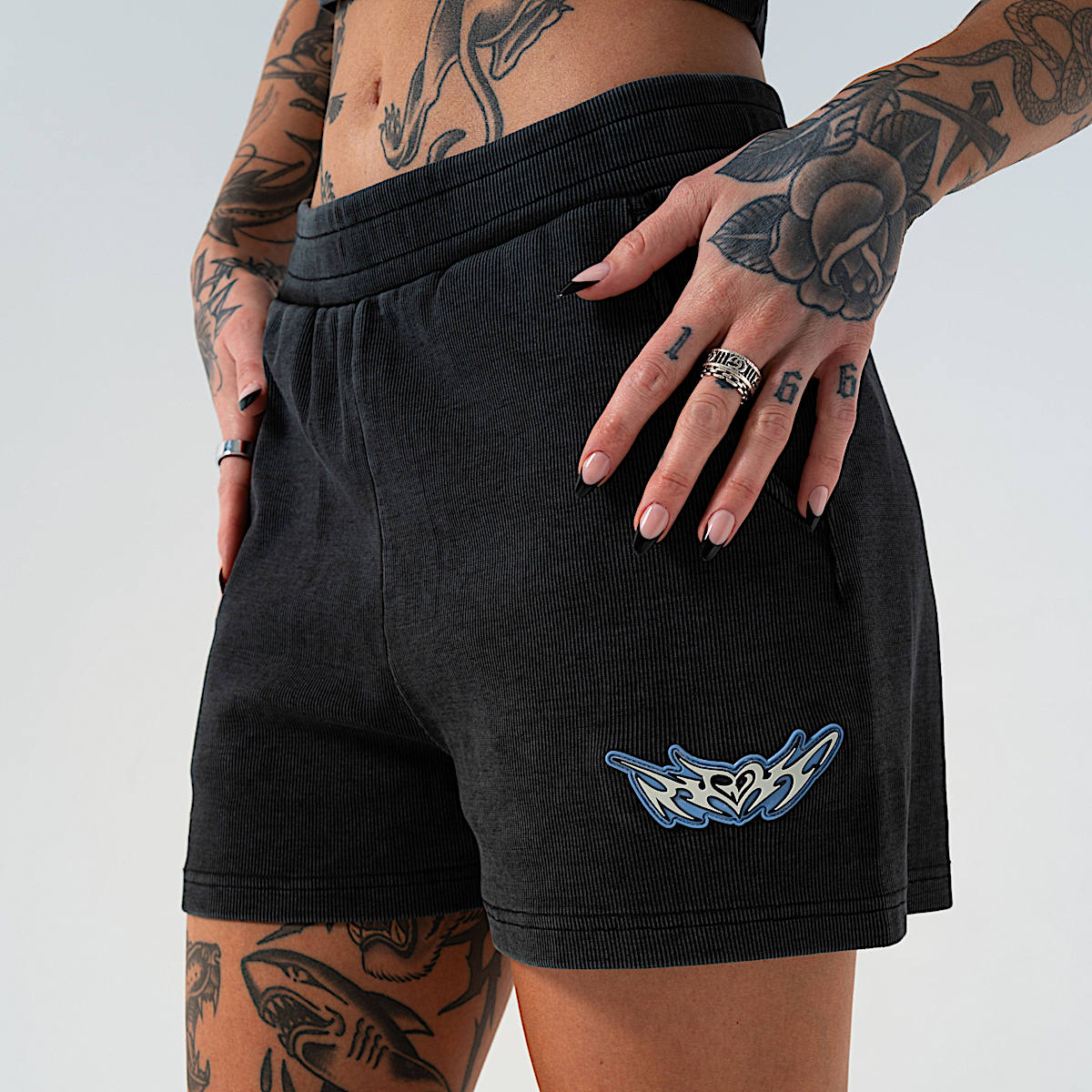 DND Sweatshorts (Black Vintage) - Image 2