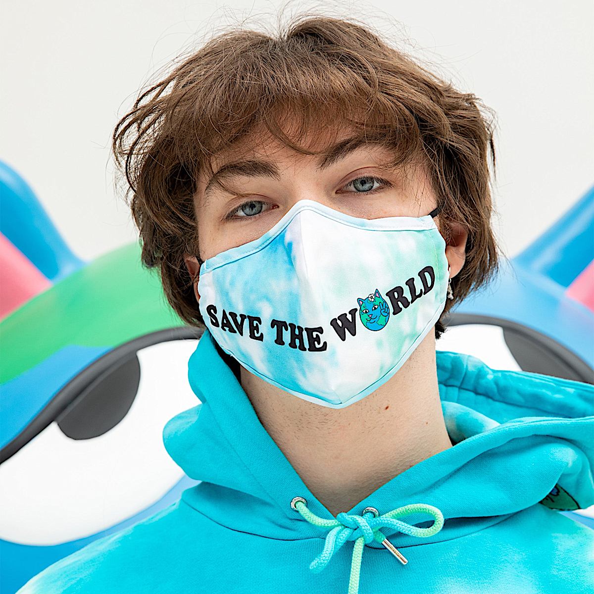 Save The World Face Mask (Blue) - Image 2