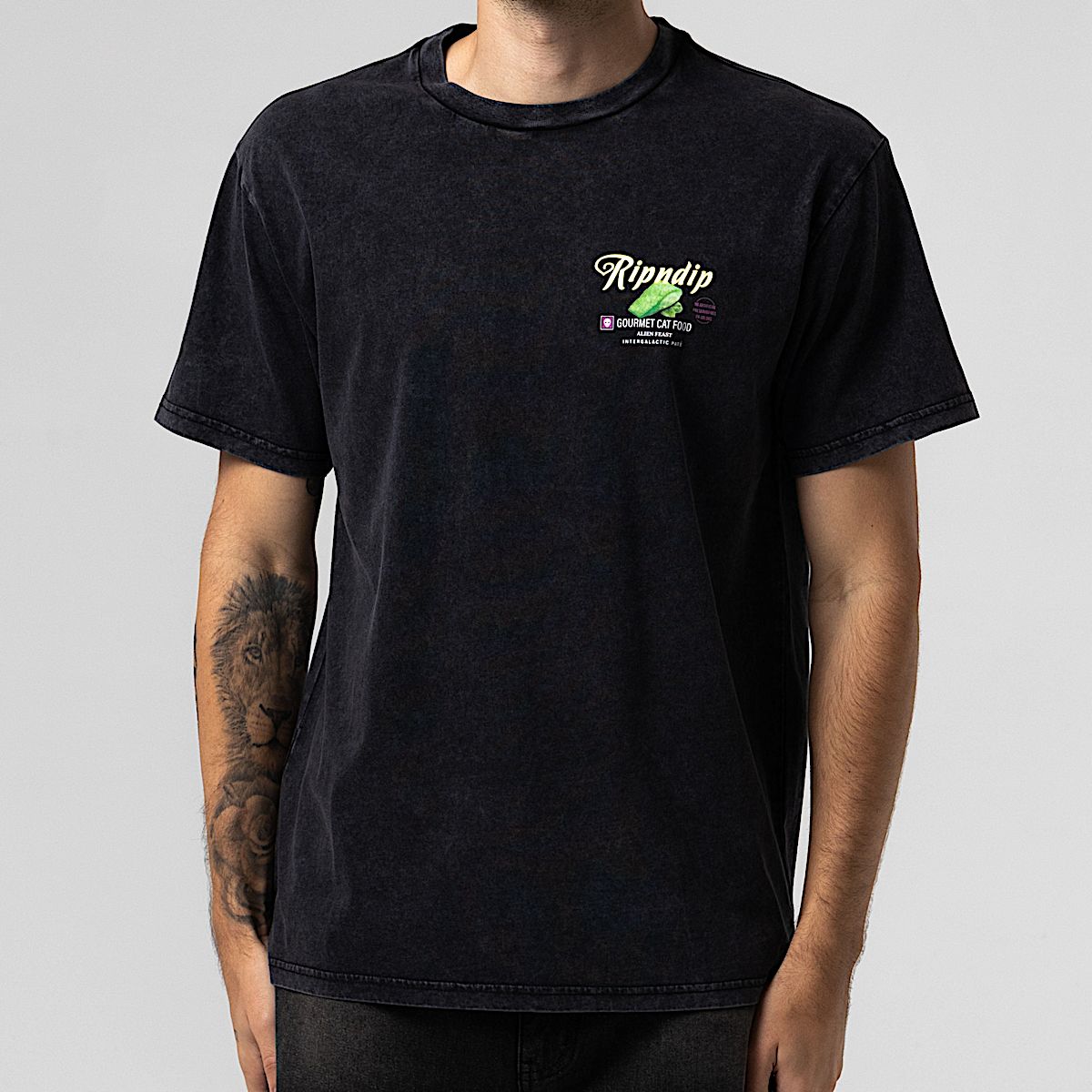 Gourmet Cat Food Tee (Black Vintage Wash) - Image 2