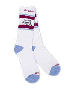 Alternative view of Peeking Nermal Socks (Plum / Blue)