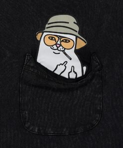 Alternative view of Nermal S Thompson Pocket Tee (Black Mineral Wash)