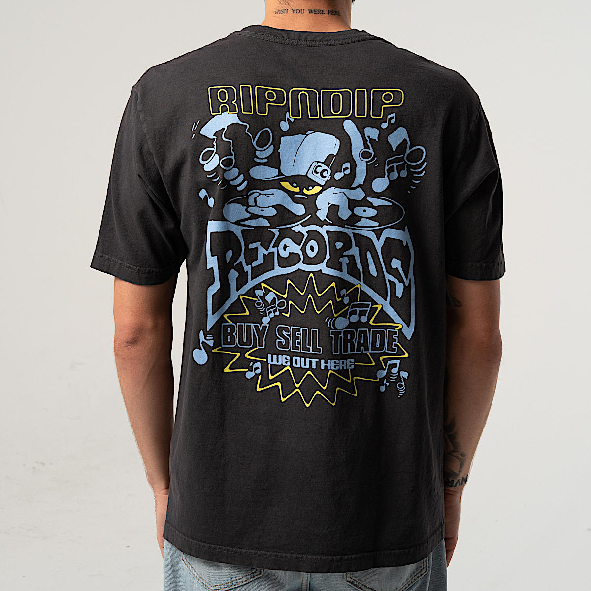 Ripndip Records Tee (Charcoal Vintage Wash) - Image 2