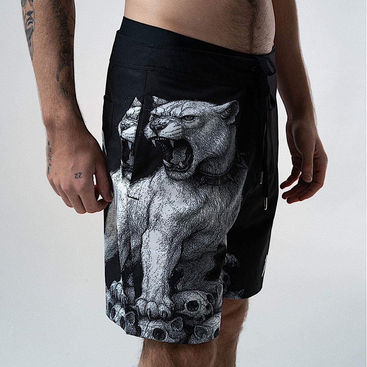 Wasteland Swim Shorts (Black) - Image 3