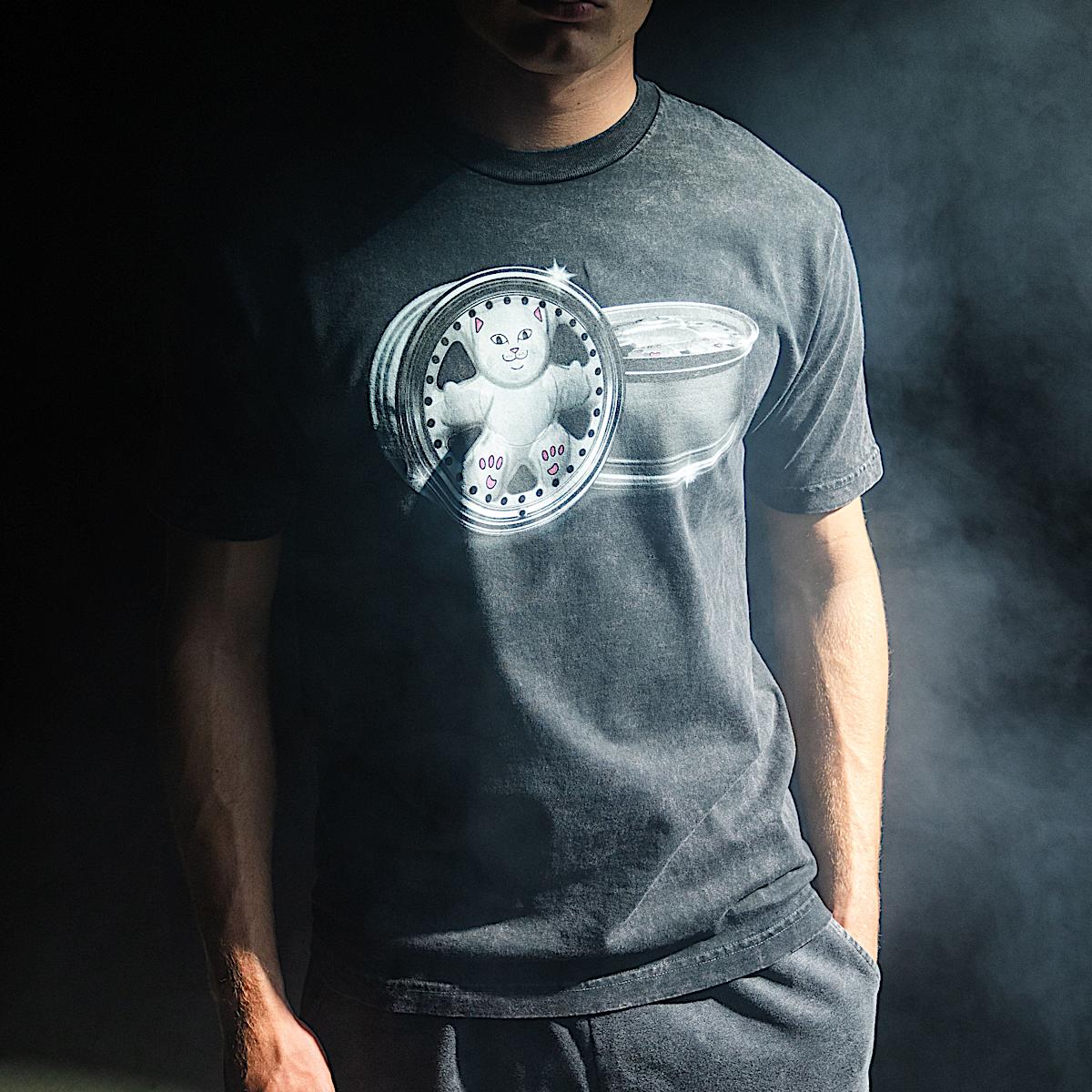 Nerm Wheels Tee (Black Vintage Wash) - Image 3