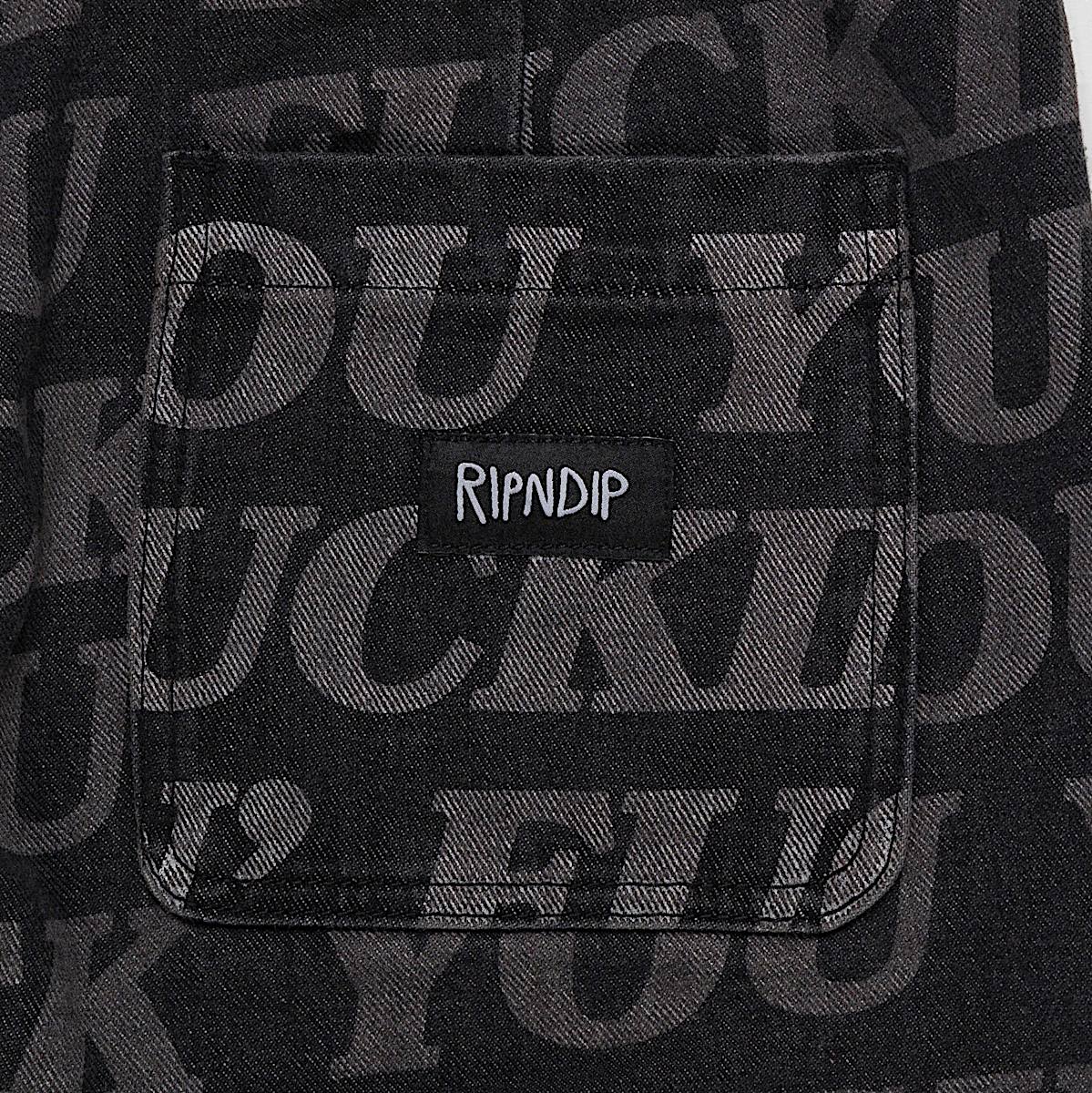 F.U.F.F. Washed Denim Pants (Black) - Image 4