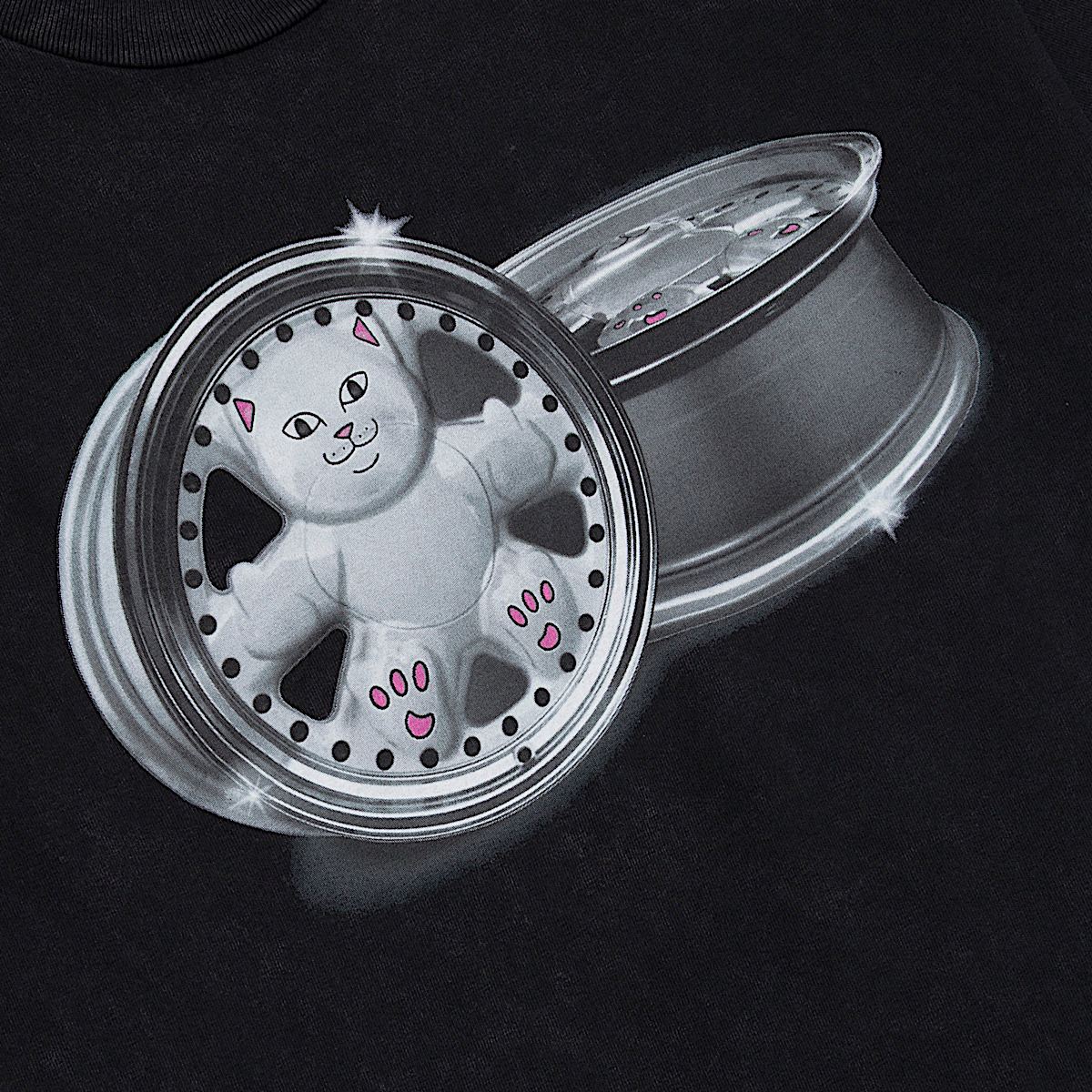 Nerm Wheels Tee (Black Vintage Wash) - Image 4