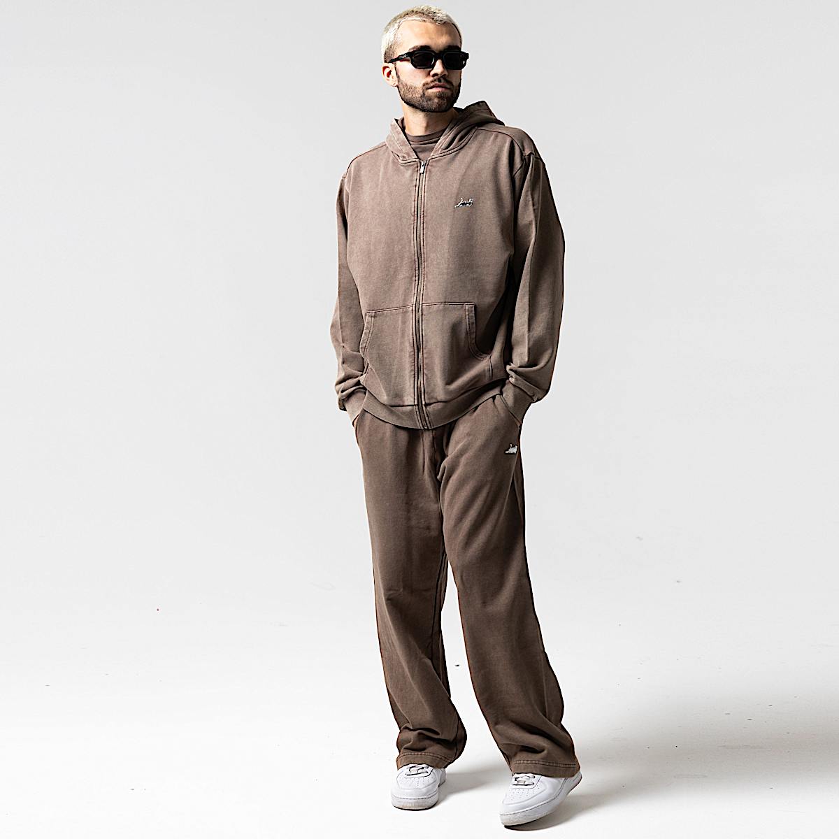 Castanza Zip Up Hoodie (Brown Vintage Wash) - Image 5