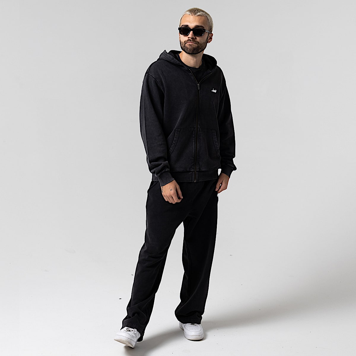 Castanza Zip Up Hoodie (Black Vintage Wash) - Image 5