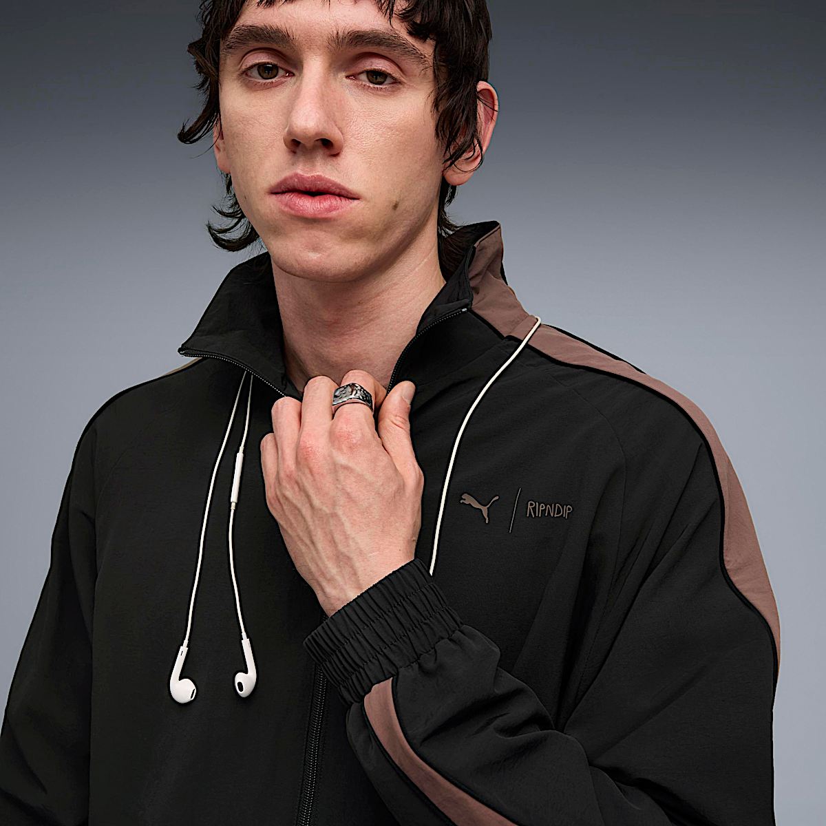 PUMA X RIPNDIP T7 Oversized Track Jacket (Puma Black) - Image 5