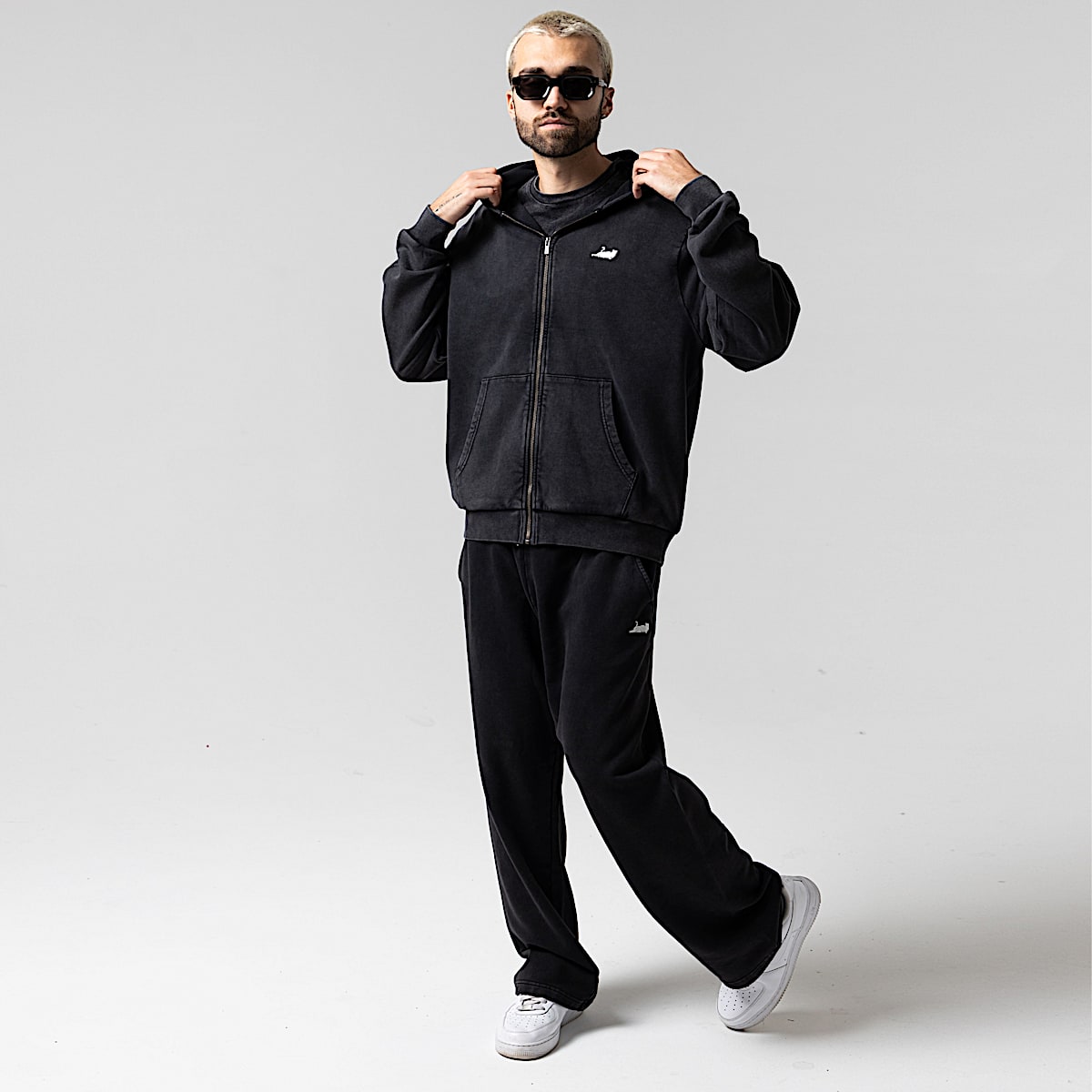 Castanza Zip Up Hoodie (Black Vintage Wash) - Image 6