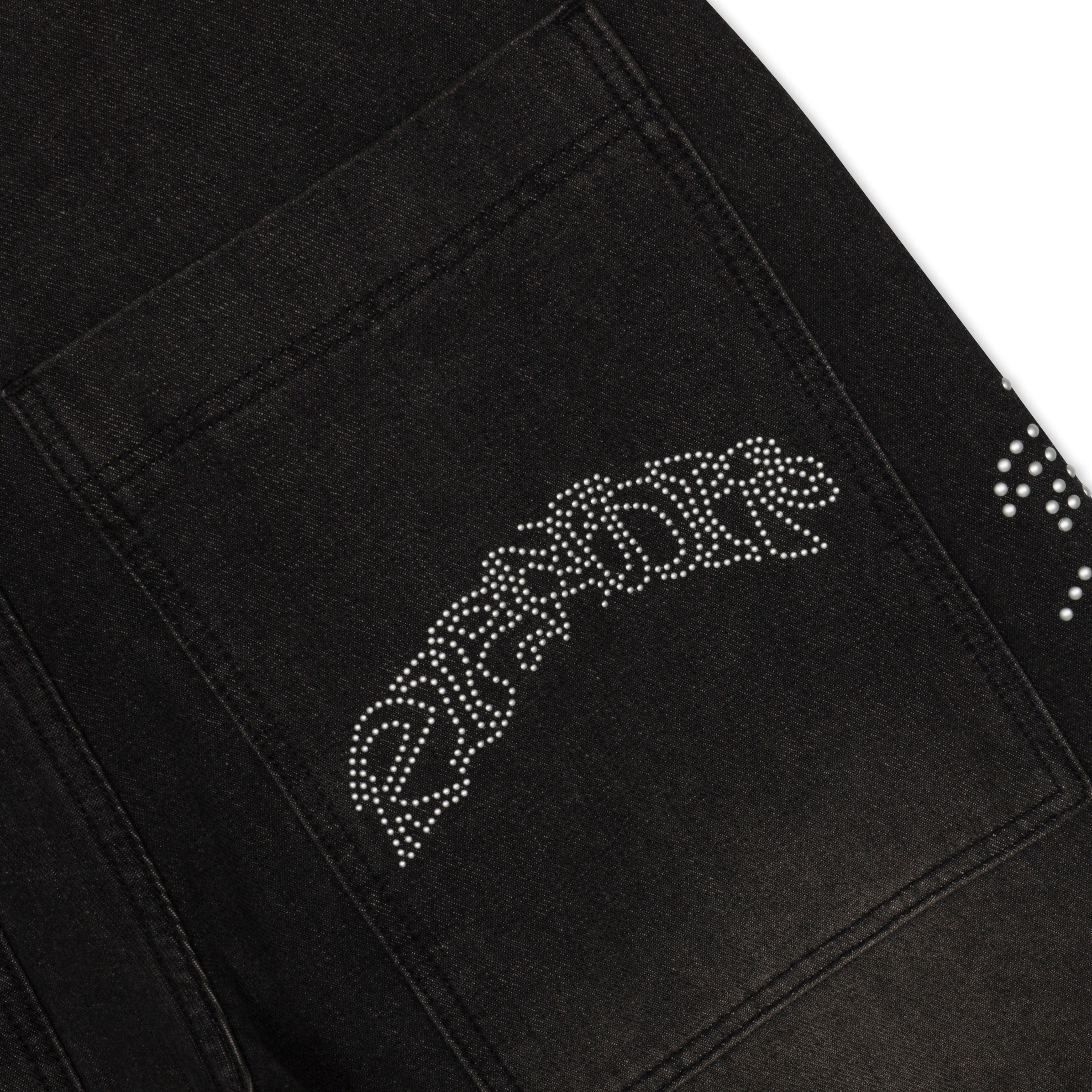 Pretty Flacko Extra Wide Leg Pants (Black Vintage Wash Denim) - Image 8