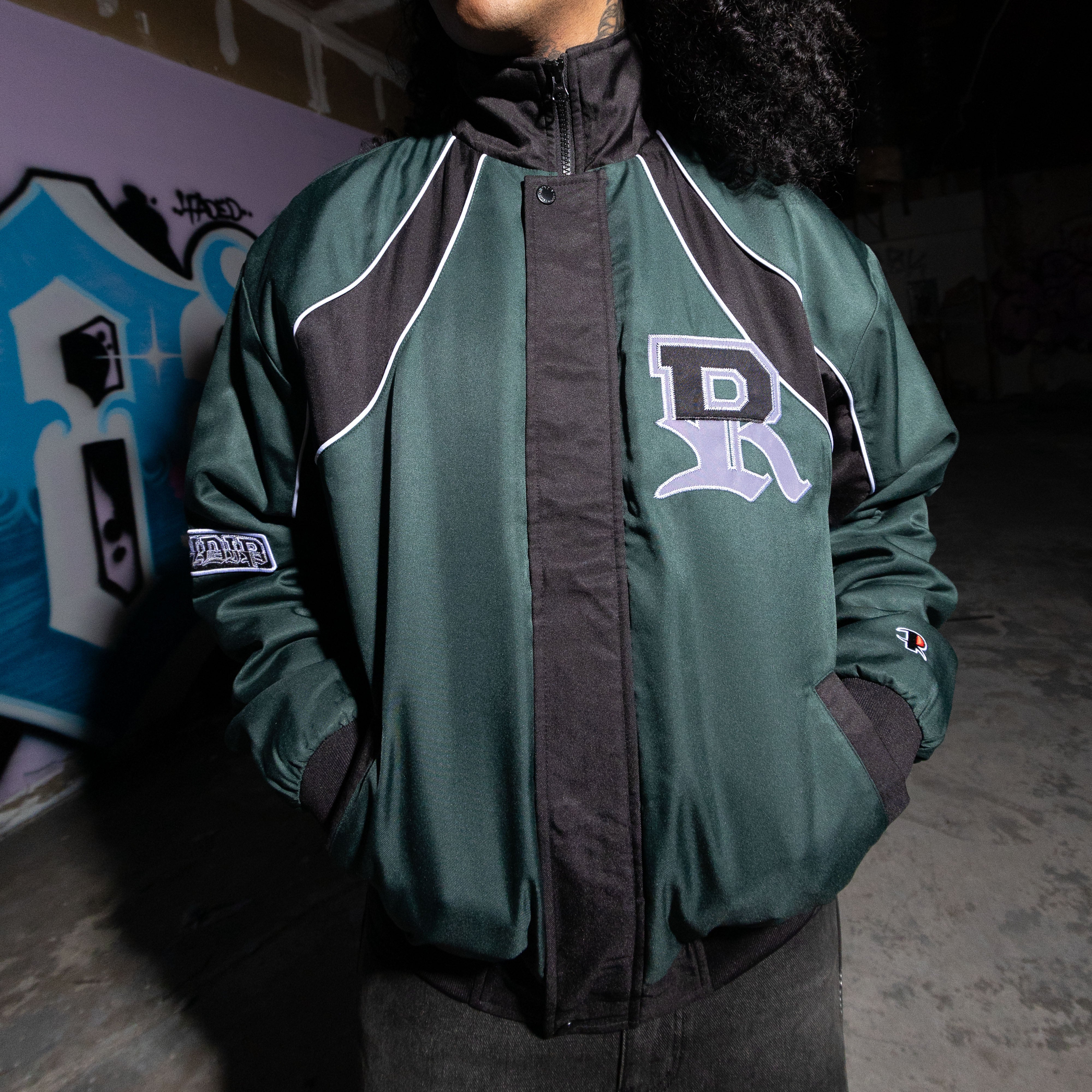 RIPNDIP Athletics Race Jacket (Hunter Green / Black) - Image 8