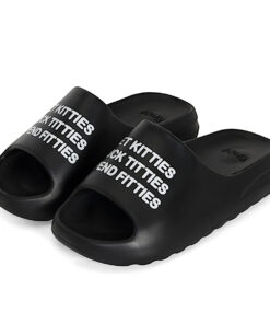 Pet Kitties Cloud Slides (Black)