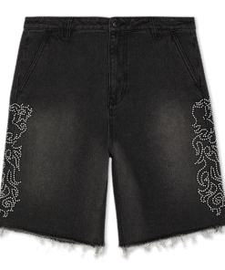 Pretty Flacko Denim Shorts (Black Vintage Wash Denim)