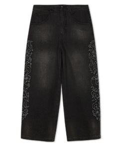 Pretty Flacko Extra Wide Leg Pants (Black Vintage Wash Denim)