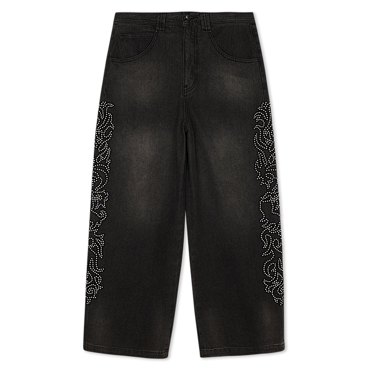 Pretty Flacko Extra Wide Leg Pants (Black Vintage Wash Denim)