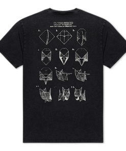 Origami Tee (Black Vintage Wash)