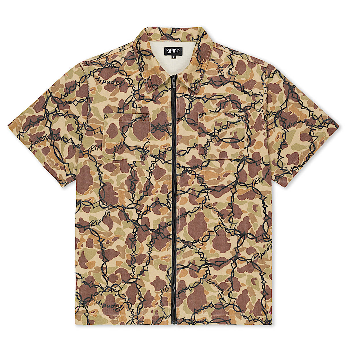 Wired Zip Up Shirt (Tan)