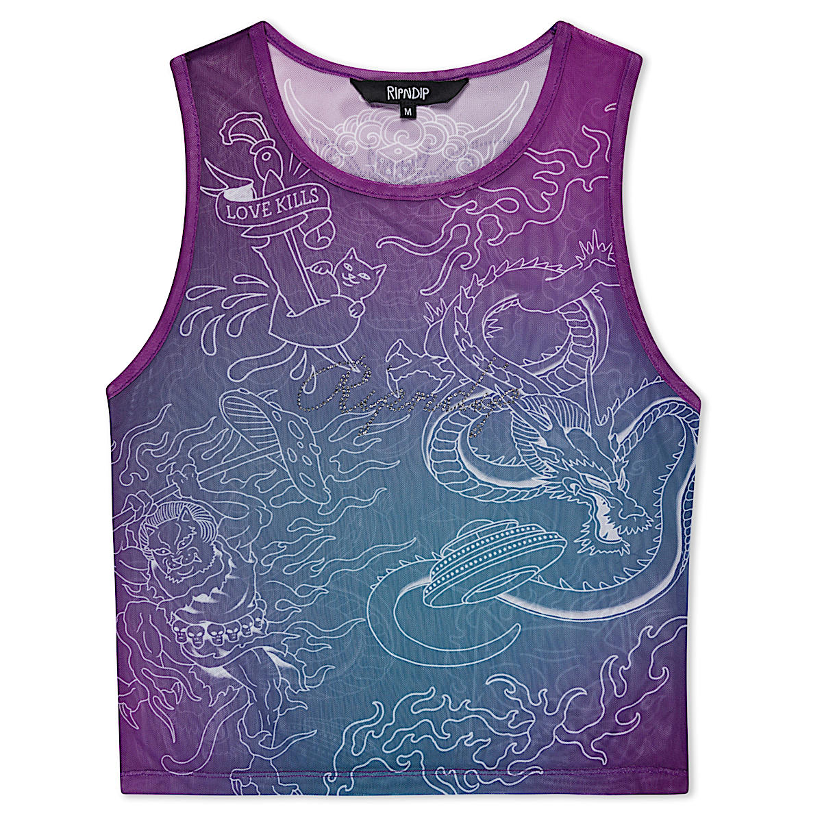 Trace Mesh Cropped Tank (Multi)