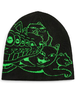 PUMA x RIPNDIP Reversable Skull Beanie (PUMA Black-Fluro Green Pes)