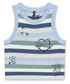 Westside Crochet Crop Tank (Powder Blue)