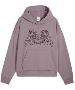 PUMA X RIPNDIP Boxy Graphic Hoodie (Plum Jam)