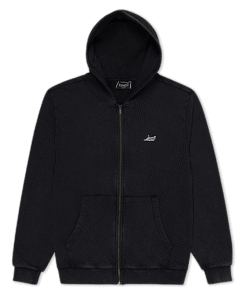 Castanza Zip Up Hoodie (Black Vintage Wash)