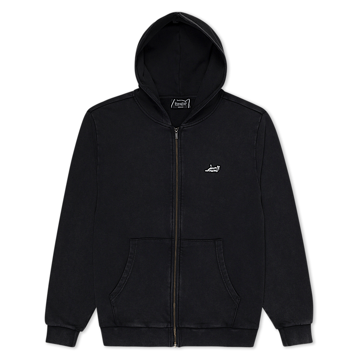 Castanza Zip Up Hoodie (Black Vintage Wash)