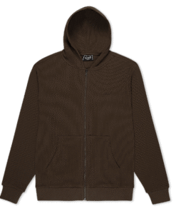Castanza Waffle Knit Zip Up Hoodie (Brown)